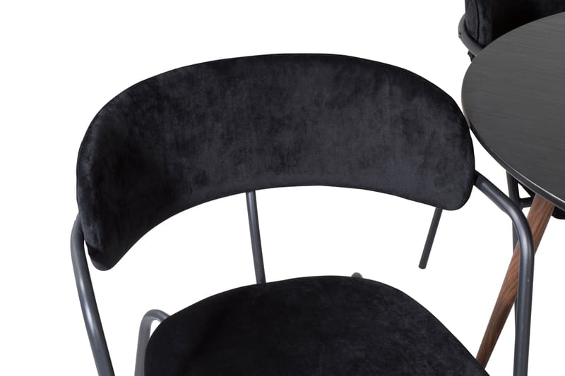 Plaza Matgrupp 100 cm Rund med 4 Arrow stolar, Svart