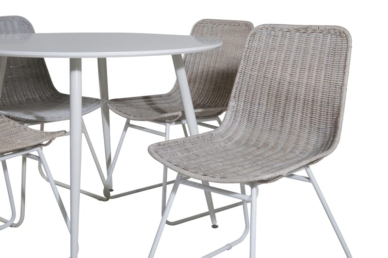 Plaza Matgrupp 100 cm Rund med 4 Cirebon stolar - Natur - Möbler - Matplats - Matgrupp & matbord med stolar