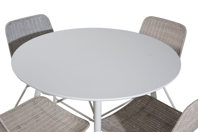 Plaza Matgrupp 100 cm Rund med 4 Cirebon stolar - Natur - Möbler - Matplats - Matgrupp & matbord med stolar