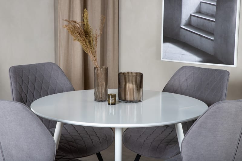 Plaza Matgrupp 100 cm Rund med 4 Gemma stolar - Svart - Möbler - Matplats - Matgrupp & matbord med stolar