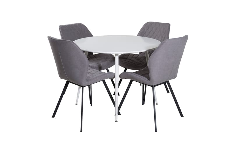 Plaza Matgrupp 100 cm Rund med 4 Gemma stolar - Svart - Möbler - Matplats - Matgrupp & matbord med stolar