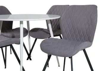 Plaza Matgrupp 100 cm Rund med 4 Gemma stolar - Svart - Möbler - Matplats - Matgrupp & matbord med stolar