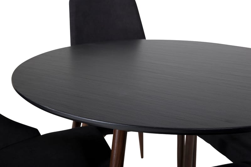 Plaza Matgrupp 100 cm Rund med 4 Leone stolar - Svart - Möbler - Matplats - Matgrupp & matbord med stolar
