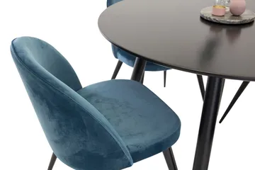 Plaza Matgrupp 100 cm Rund med 4 Velvet stolar - Möbler - Matplats - Matgrupp & matbord med stolar
