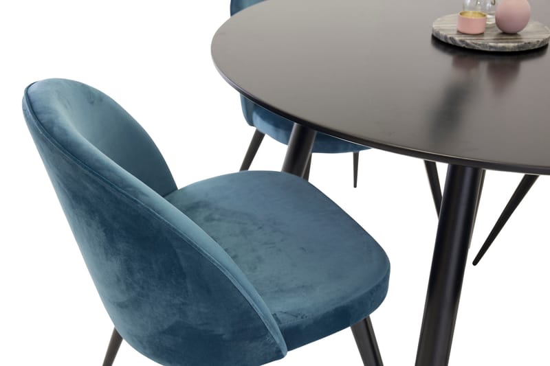 Plaza Matgrupp 100 cm Rund med 4 Velvet stolar - Möbler - Matplats - Matgrupp & matbord med stolar