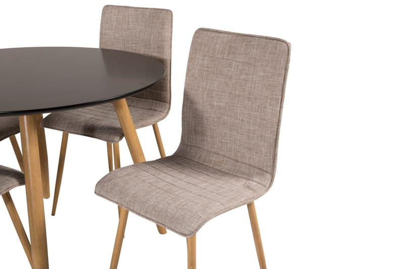 Plaza Matgrupp 100 cm Rund med 4 Windu Lyx stolar - Ljusgrå - Möbler - Matplats - Matgrupp & matbord med stolar