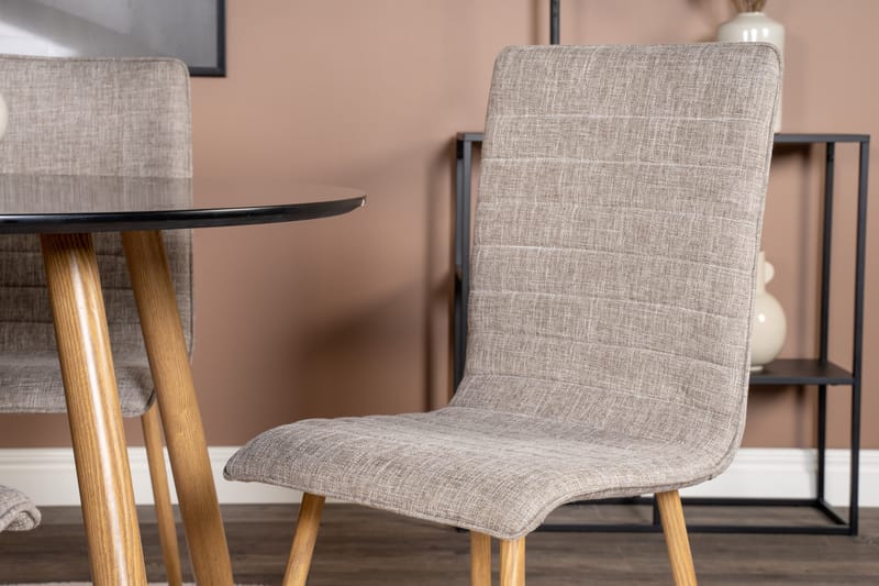 Plaza Matgrupp 100 cm Rund med 4 Windu Lyx stolar - Ljusgrå - Möbler - Matplats - Matgrupp & matbord med stolar
