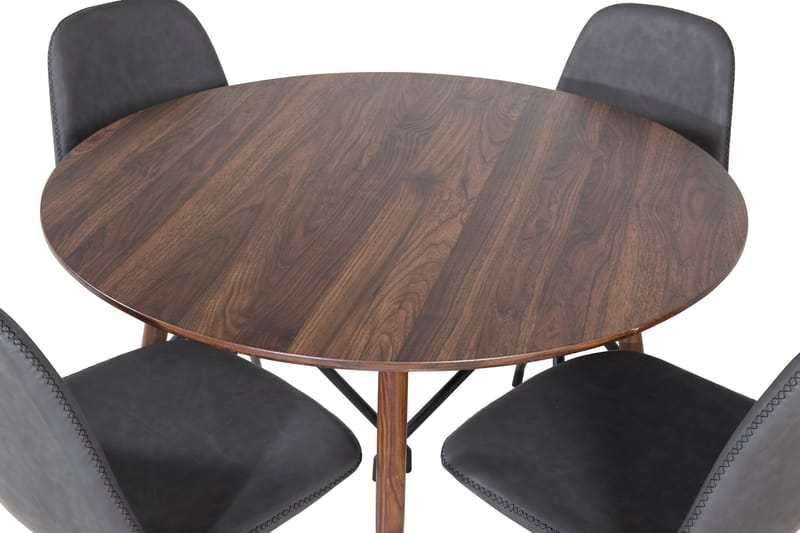 Plaza Matgrupp 100 cm Rund med 4 Polar stolar - Svart - Möbler - Matplats - Matgrupp & matbord med stolar