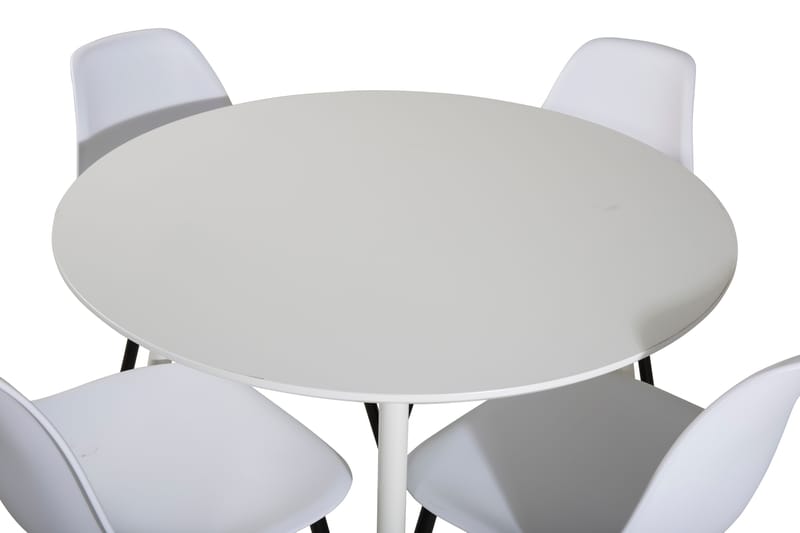 Plaza Matgrupp 100 cm Rund med 4 Polar stolar - Svart - Möbler - Matplats - Matgrupp & matbord med stolar