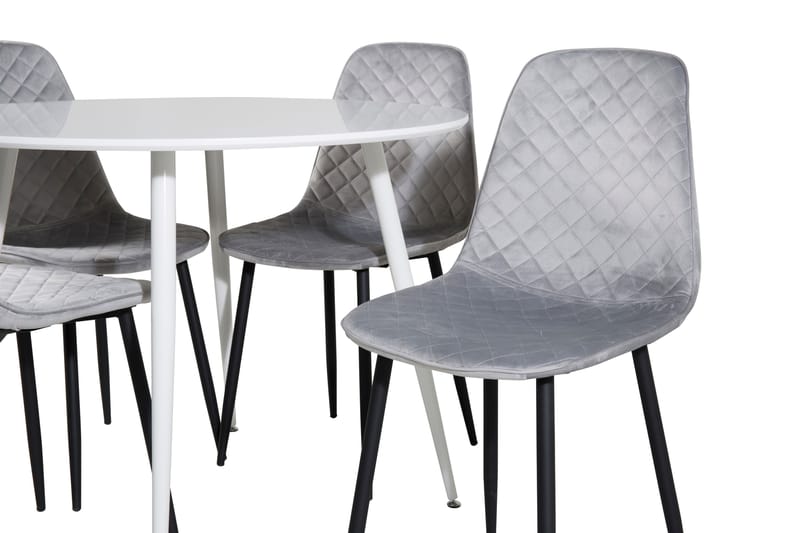Plaza Matgrupp 100 cm Rund med 4 Polar stolar - Svart - Möbler - Matplats - Matgrupp & matbord med stolar