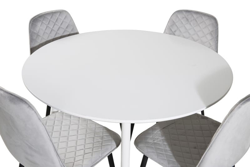 Plaza Matgrupp 100 cm Rund med 4 Polar stolar - Svart - Möbler - Matplats - Matgrupp & matbord med stolar