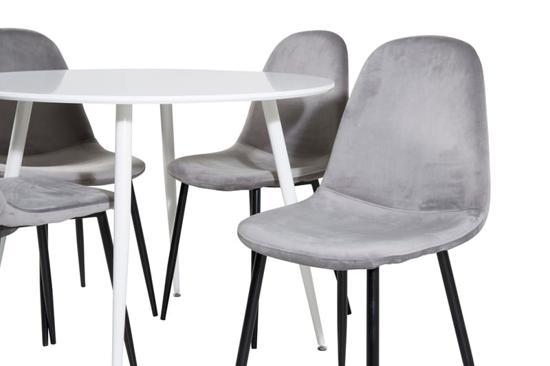 Plaza Matgrupp 100 cm Rund med 4 Polar stolar - Svart - Möbler - Matplats - Matgrupp & matbord med stolar