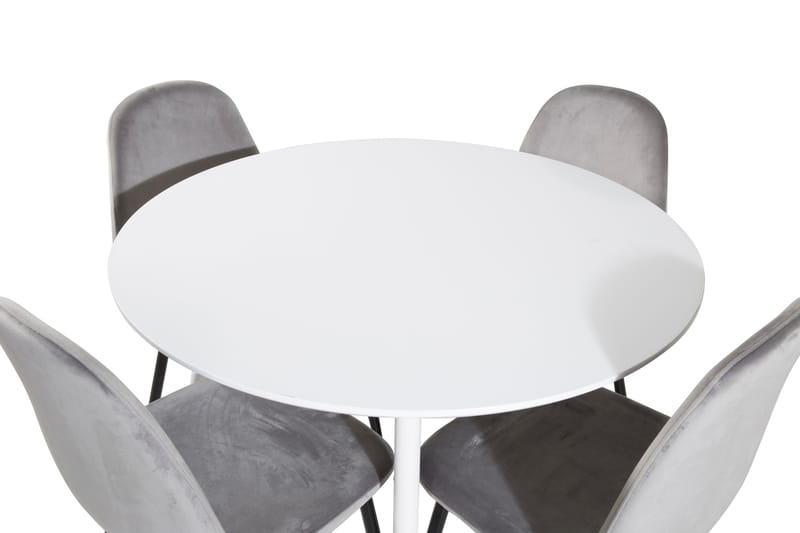 Plaza Matgrupp 100 cm Rund med 4 Polar stolar - Svart - Möbler - Matplats - Matgrupp & matbord med stolar
