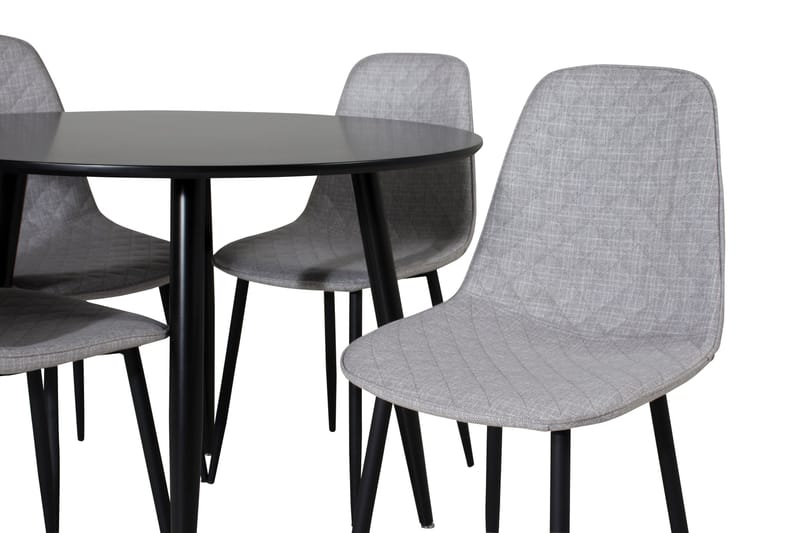 Plaza Matgrupp 100 cm Rund med 4 Polar stolar - Svart - Möbler - Matplats - Matgrupp & matbord med stolar