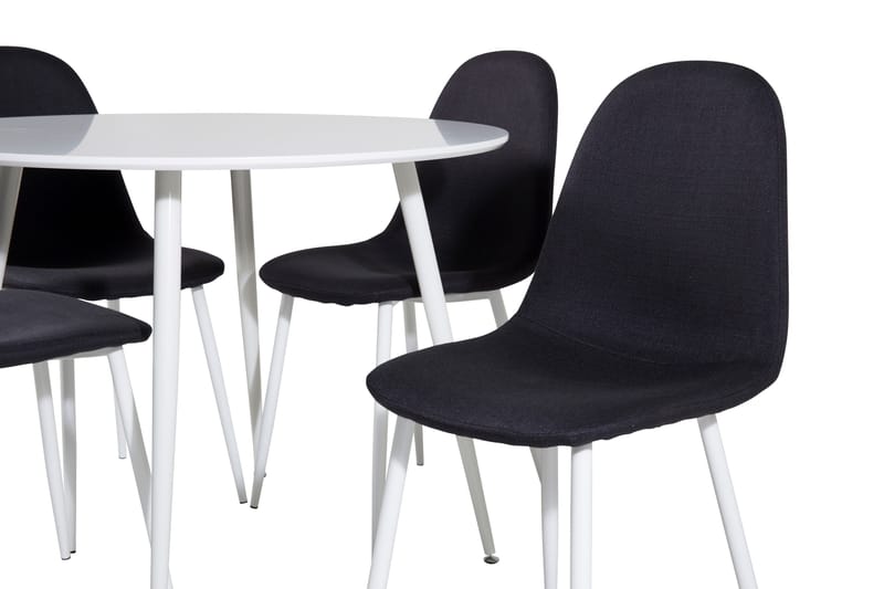 Plaza Matgrupp 100 cm Rund med 4 Polar stolar - Svart - Möbler - Matplats - Matgrupp & matbord med stolar