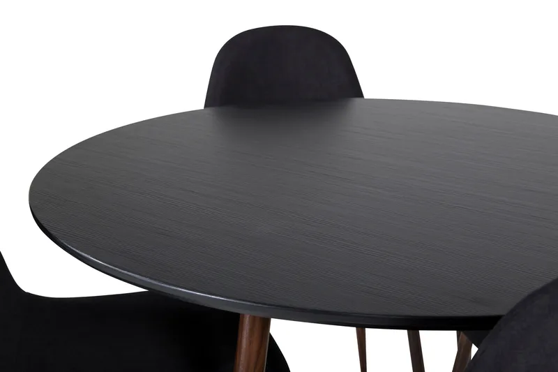 Plaza Matgrupp 100 cm Rund med 4 Polar stolar - Svart - Möbler - Matplats - Matgrupp & matbord med stolar