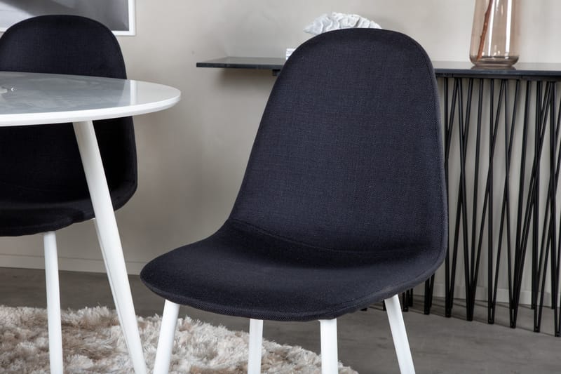 Plaza Matgrupp 100 cm Rund med 4 Polar stolar - Svart - Möbler - Matplats - Matgrupp & matbord med stolar