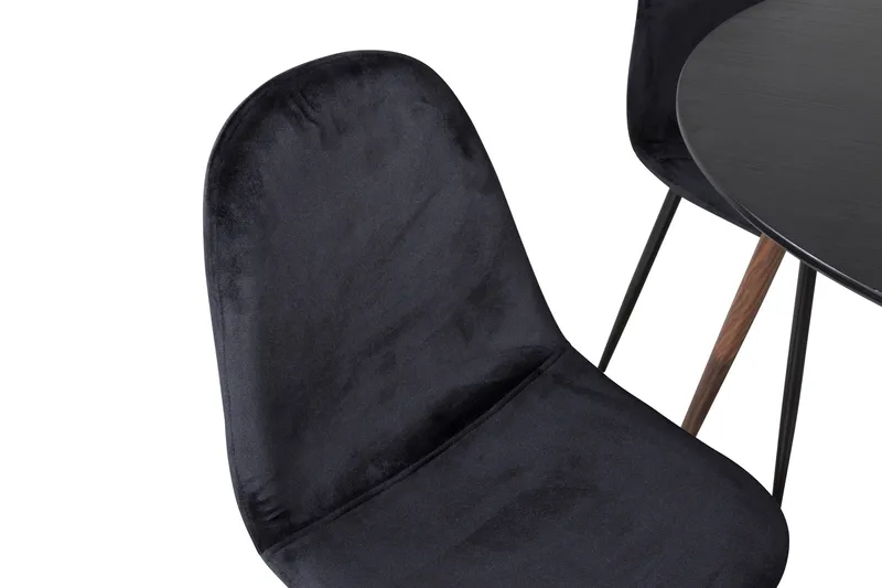 Plaza Matgrupp 100 cm Rund med 4 Polar stolar, Svart