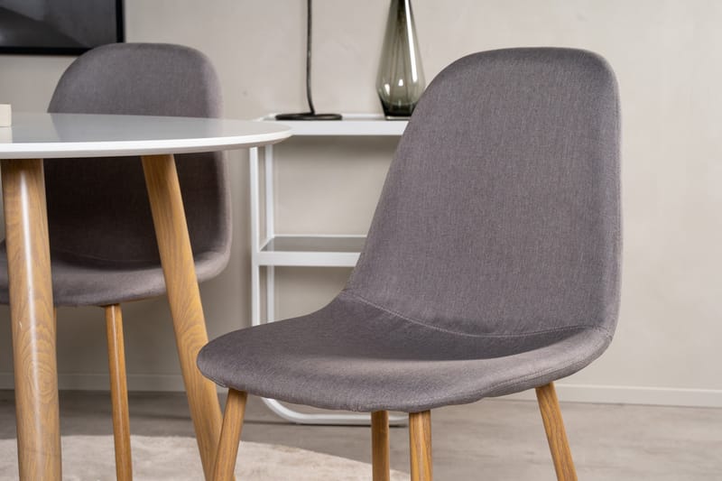 Plaza Matgrupp 100 cm Rund med 4 Polar stolar - Natur - Möbler - Matplats - Matgrupp & matbord med stolar