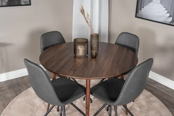 Plaza Matgrupp 100 cm Rund med 4 Polar stolar - Svart - Möbler - Matplats - Matgrupp & matbord med stolar