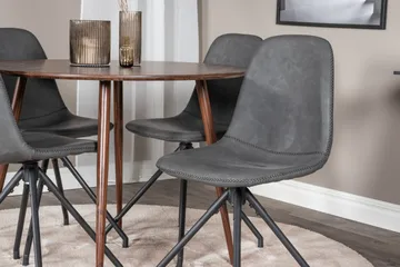 Plaza Matgrupp 100 cm Rund med 4 Polar stolar - Svart - Möbler - Matplats - Matgrupp & matbord med stolar