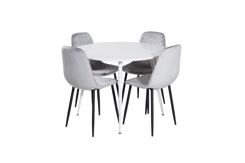 Plaza Matgrupp 100 cm Rund med 4 Polar stolar - Svart - Möbler - Matplats - Matgrupp & matbord med stolar