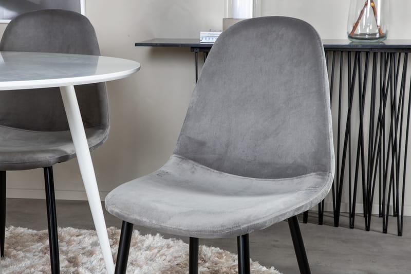 Plaza Matgrupp 100 cm Rund med 4 Polar stolar - Svart - Möbler - Matplats - Matgrupp & matbord med stolar