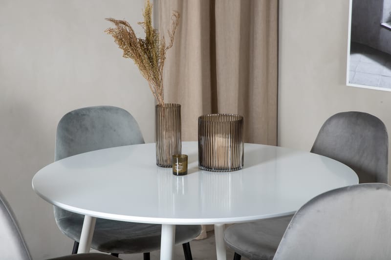 Plaza Matgrupp 100 cm Rund med 4 Polar stolar - Svart - Möbler - Matplats - Matgrupp & matbord med stolar