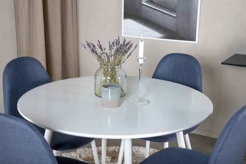 Plaza Matgrupp 100 cm Rund med 4 Polar stolar - Svart - Möbler - Matplats - Matgrupp & matbord med stolar