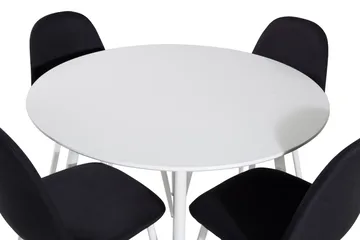 Plaza Matgrupp 100 cm Rund med 4 Polar stolar - Svart - Möbler - Matplats - Matgrupp & matbord med stolar