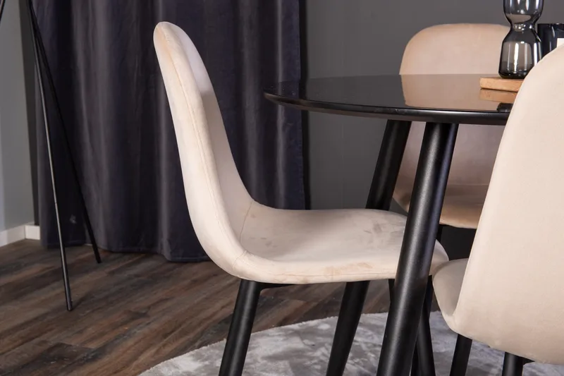 Plaza Matgrupp 100 cm Rund med 4 Polar stolar - Möbler - Matplats - Matgrupp & matbord med stolar