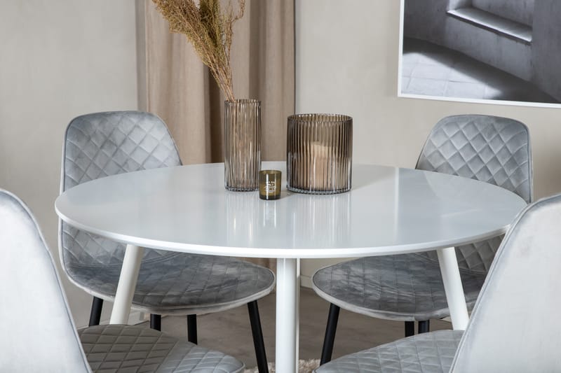 Plaza Matgrupp 100 cm Rund med 4 Polar stolar - Svart - Möbler - Matplats - Matgrupp & matbord med stolar