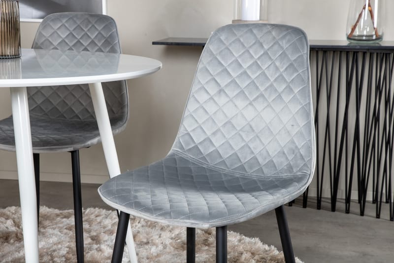 Plaza Matgrupp 100 cm Rund med 4 Polar stolar - Svart - Möbler - Matplats - Matgrupp & matbord med stolar