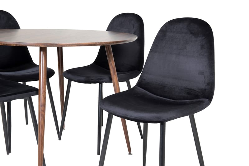 Plaza Matgrupp 100 cm Rund med 4 Polar stolar - Svart - Möbler - Matplats - Matgrupp & matbord med stolar