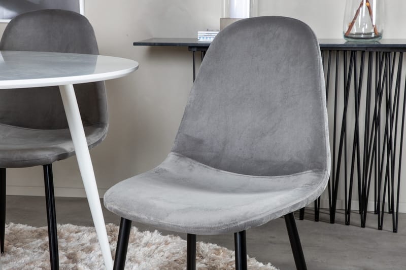 Plaza Matgrupp 100 cm Rund med 4 Polar stolar - Svart - Möbler - Matplats - Matgrupp & matbord med stolar