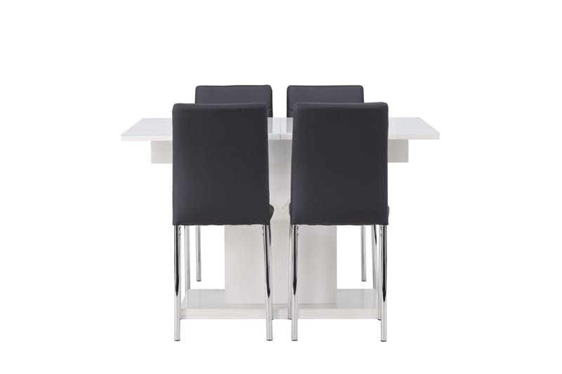 Pluto Matgrupp 120 cm Rektangulär med 4 Lily stolar, Svart