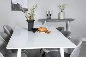 Polar Matbord 180 cm med 6 Valeri Matstol Sammet - Möbler - Matplats - Matgrupp & matbord med stolar