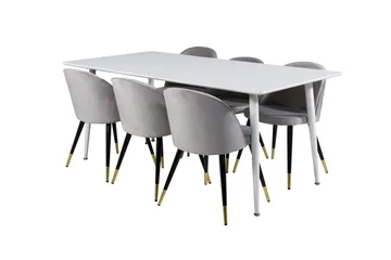 Polar Matbord 180 cm med 6 Valeri Matstol Sammet - Möbler - Matplats - Matgrupp & matbord med stolar
