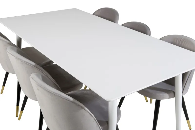 Polar Matbord 180 cm med 6 Valeri Matstol Sammet - Möbler - Matplats - Matgrupp & matbord med stolar