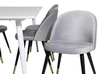 Polar Matbord 180 cm med 6 Valeri Matstol Sammet - Möbler - Matplats - Matgrupp & matbord med stolar