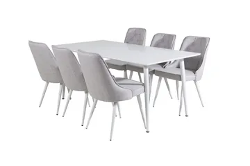 Polar Matbord 180 cm med 6 Velvet Deluxe Matstol - Möbler - Matplats - Matgrupp & matbord med stolar