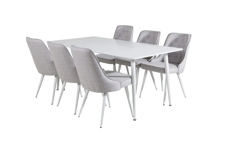 Polar Matbord 180 cm med 6 Velvet Deluxe Matstol - Möbler - Matplats - Matgrupp & matbord med stolar