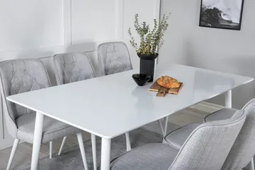 Polar Matbord 180 cm med 6 Velvet Deluxe Matstol - Möbler - Matplats - Matgrupp & matbord med stolar
