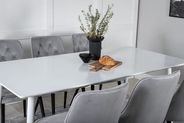 Polar Matbord 180 cm med 6 Velvet Deluxe Sammetstol - Möbler - Matplats - Matgrupp & matbord med stolar