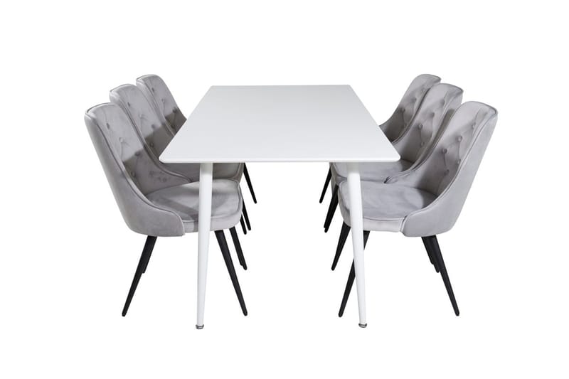 Polar Matbord 180 cm med 6 Velvet Deluxe Sammetstol - Möbler - Matplats - Matgrupp & matbord med stolar