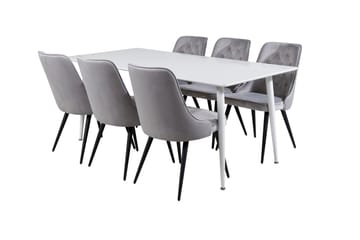 Polar Matbord 180 cm med 6 Velvet Deluxe Sammetstol - Möbler - Matplats - Matgrupp & matbord med stolar