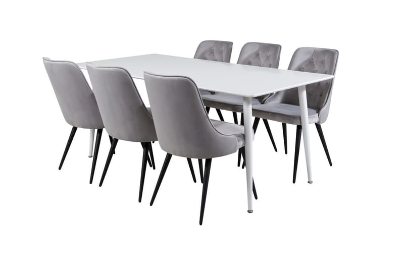 Polar Matbord 180 cm med 6 Velvet Deluxe Sammetstol - Möbler - Matplats - Matgrupp & matbord med stolar