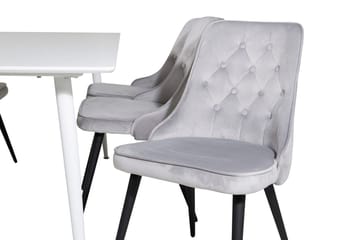 Polar Matbord 180 cm med 6 Velvet Deluxe Sammetstol - Möbler - Matplats - Matgrupp & matbord med stolar