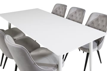 Polar Matbord 180 cm med 6 Velvet Deluxe Sammetstol - Möbler - Matplats - Matgrupp & matbord med stolar