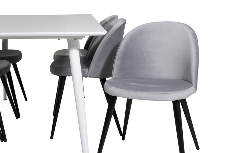 Polar Matbord 180 cm med 6 Velvet Köksstol Sammet - Möbler - Matplats - Matgrupp & matbord med stolar